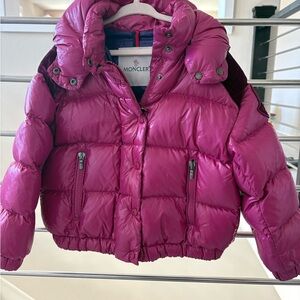 Moncler Kids Fuchsia Puffer Coat